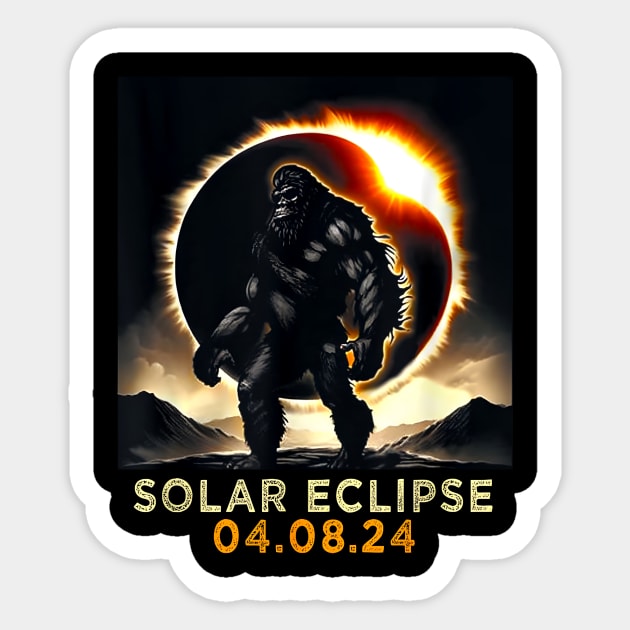 Solar Eclipse 2024 Bigfoot, April 8 2024, Astronomy, Celestial, Eclipse Lover, Eclipse Event 2024 Sticker by artbyhintze